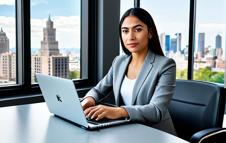 Modern Office Setting**

"A professional Latina businesswoman in a modest, tailored grey suit, sitting at a clean desk in a bright, modern office. Large windows overlook a bustling cityscape. Laptop open, focused expression, natural light, fully clothed, safe for work, appropriate content, perfect anatomy, correct proportions, professional photography, high quality, family-friendly."

**