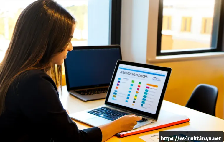 브랜드 마케터의 자격증 종류와 선택법 - Photorealistic Spanish-speaking brand marketer in a bright modern coworking office, thoughtfully com...
